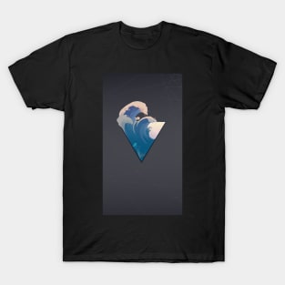 Japanese wave triangle form T-Shirt